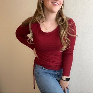 Long Sleeve Red Tee Shirt